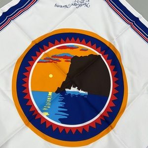 Norway Norwegian North Cape souvenir scarf with coordinates